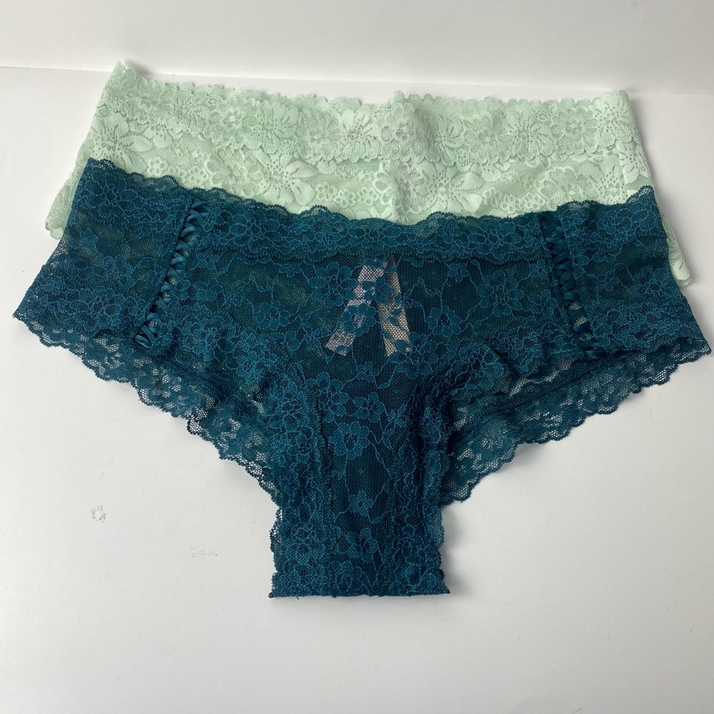 Victoria's Secret Lace Panties in Teal and Mint